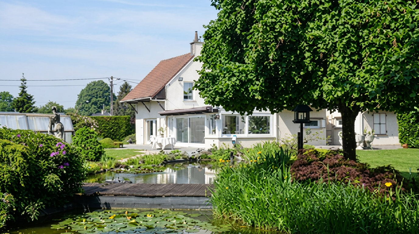 Jardin du Marais et son étang